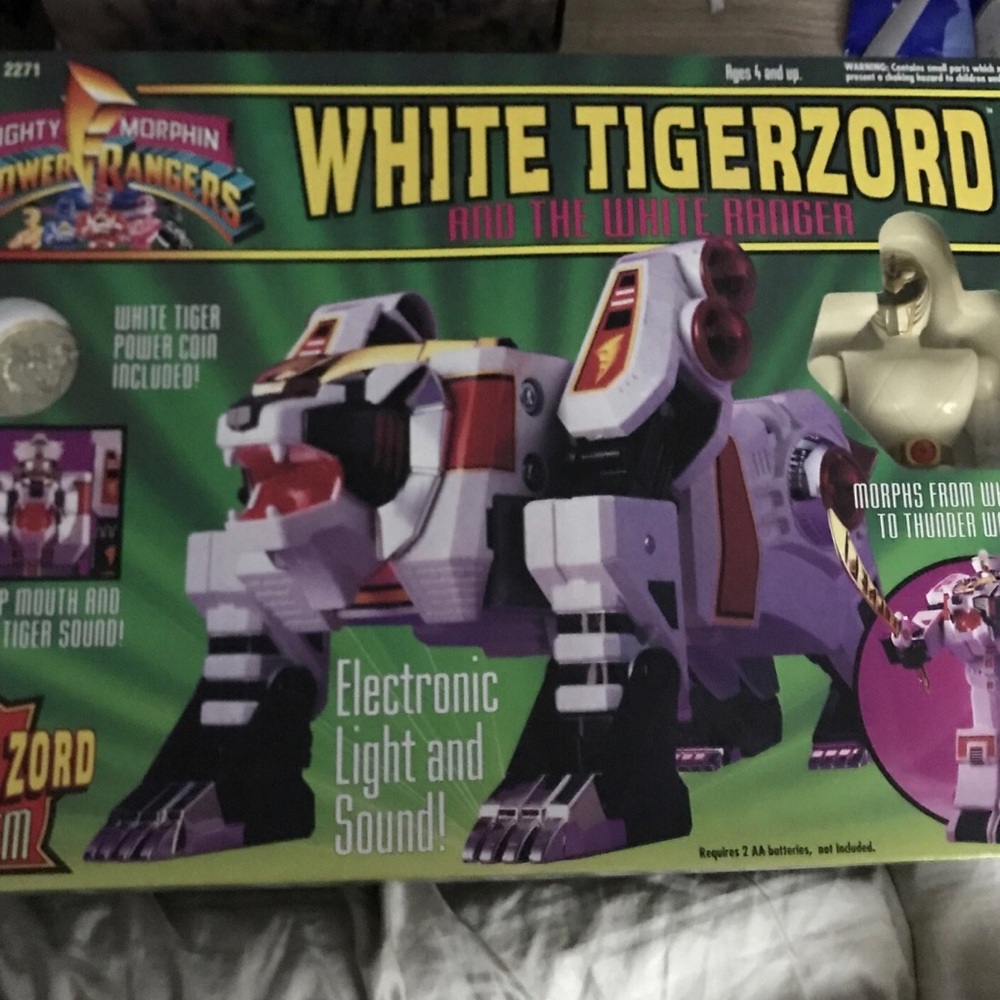Vintage 1994 MMPR Mighty Morphin Power Rangers WHITE TIGERZORD Deluxe Figure NEW